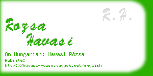 rozsa havasi business card